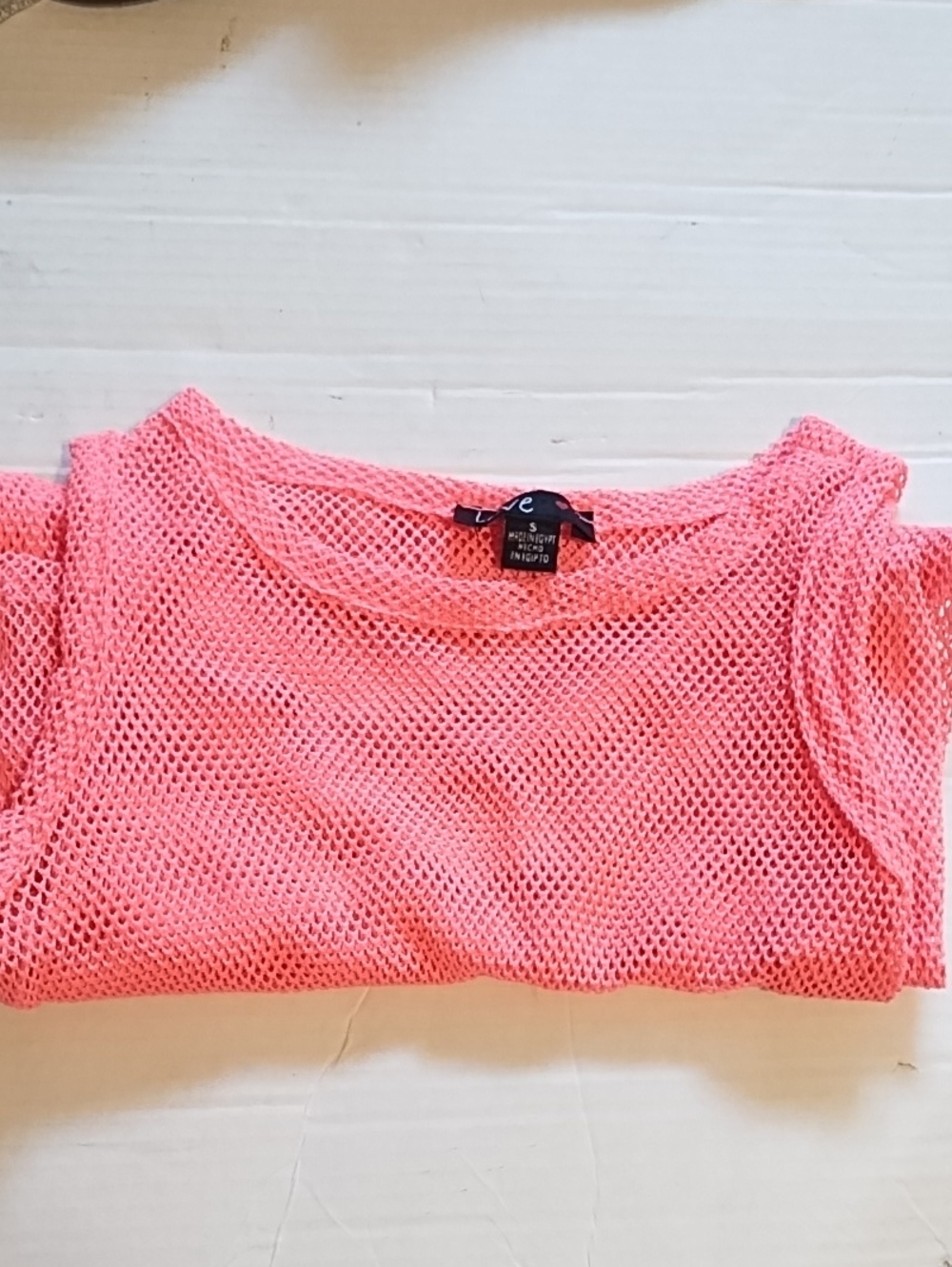 Neon Coral Mesh Tank Top (S) - Picture 10 of 10
